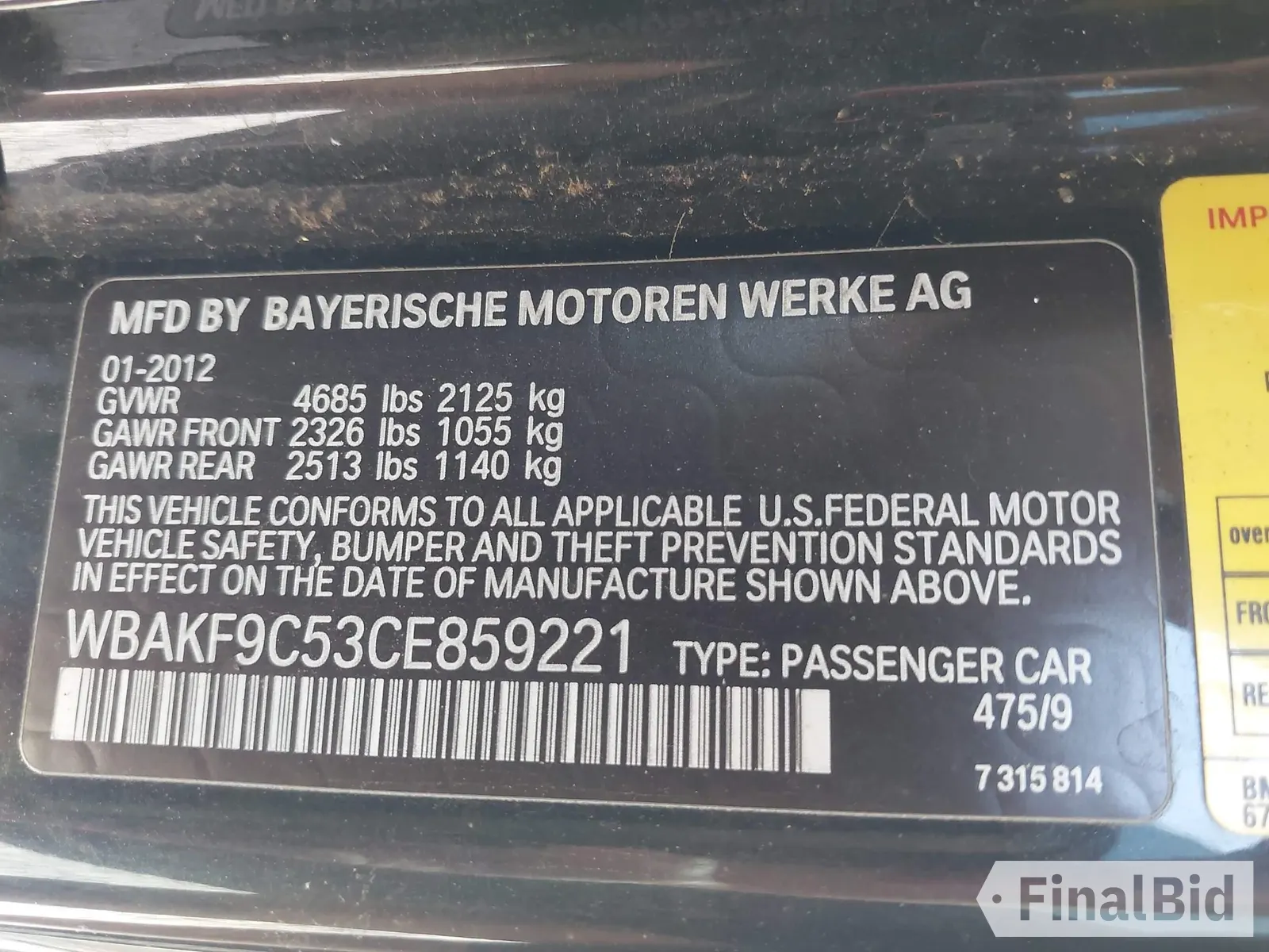 2012 BMW 3 Series 335i xDrive