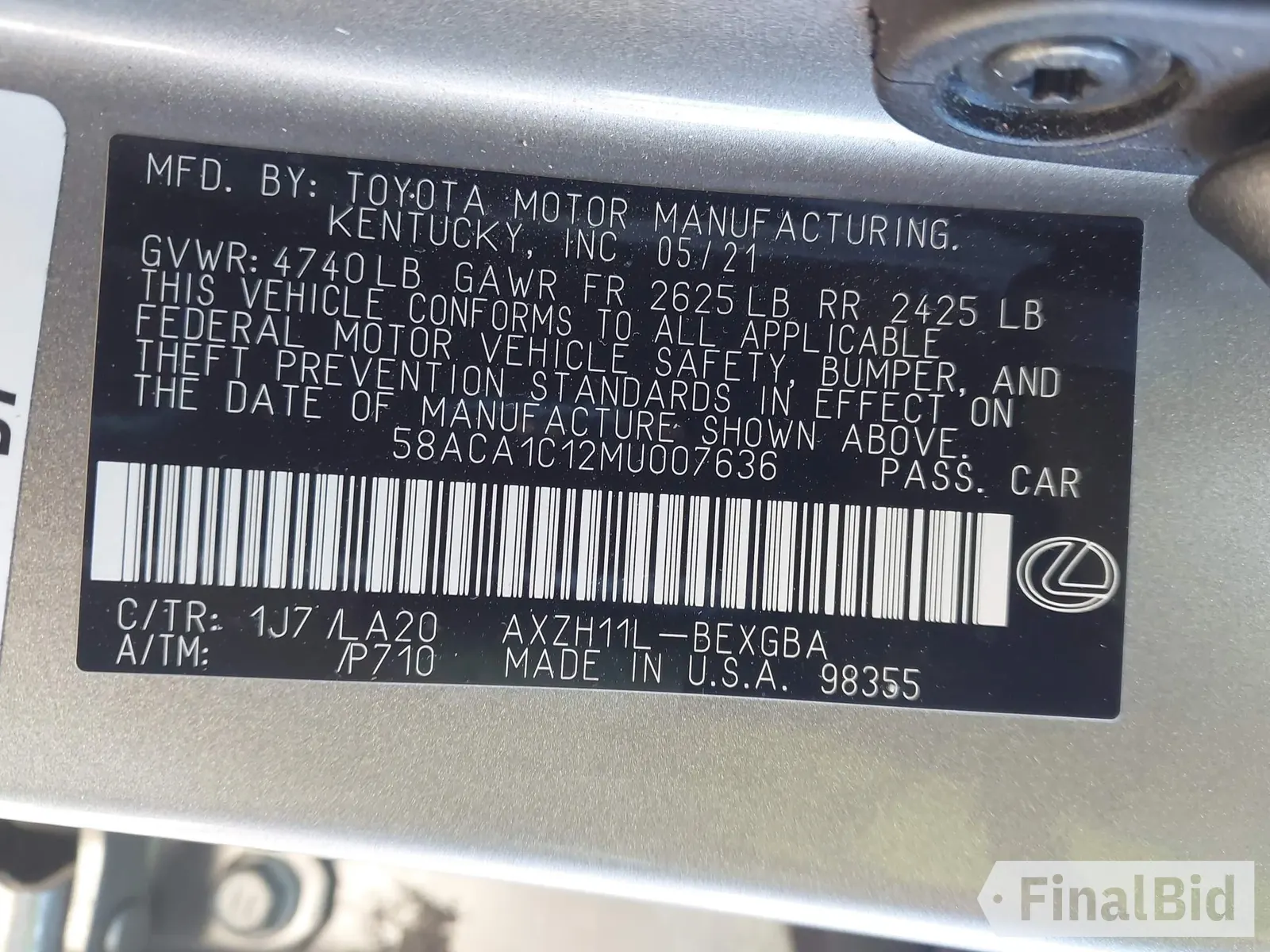 2021 Lexus ES 300h