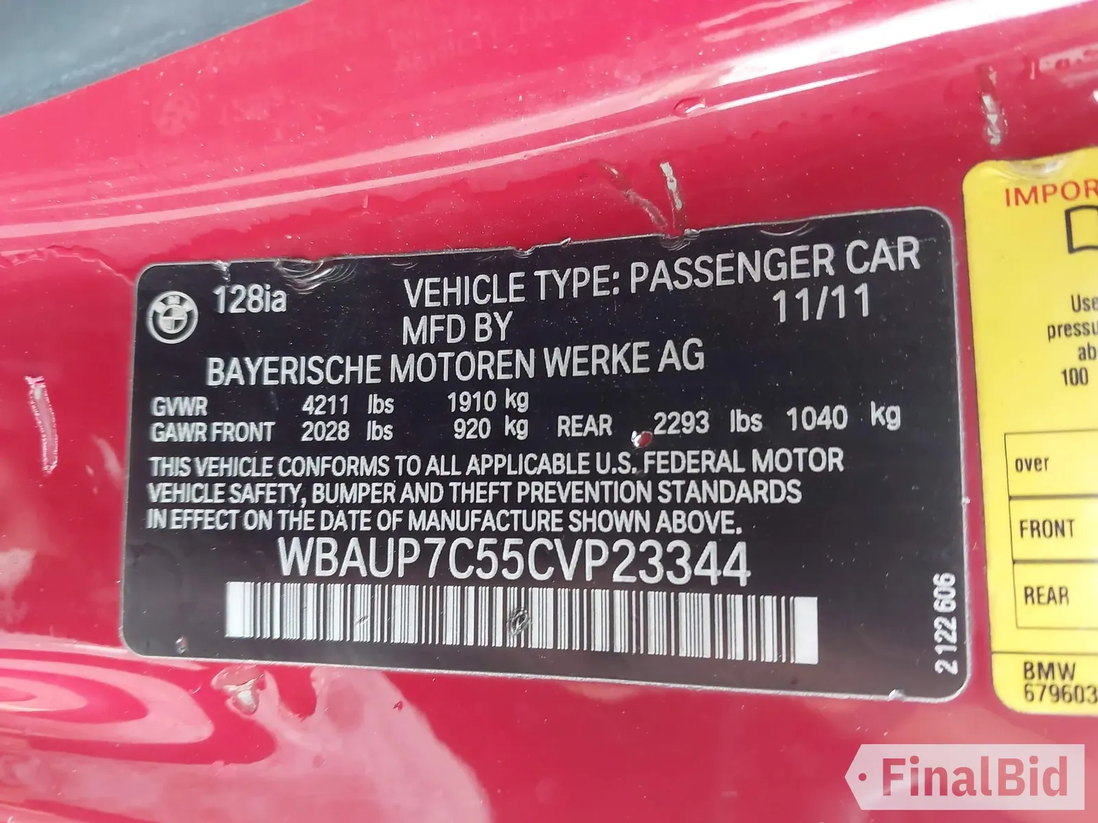 2012 BMW 1 Series 128i