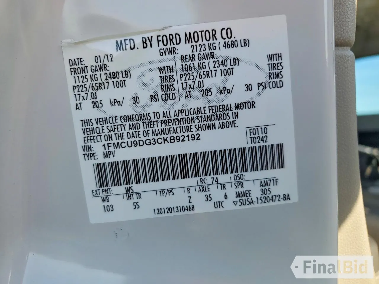 2012 Ford Escape XLT