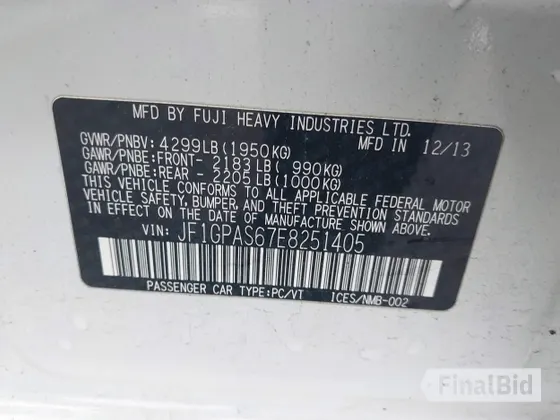 2014 Subaru Impreza Special Sports Limited