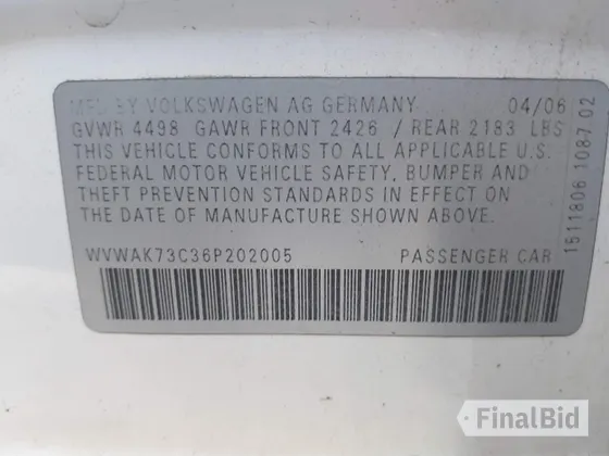 2006 Volkswagen Passat Value Edition