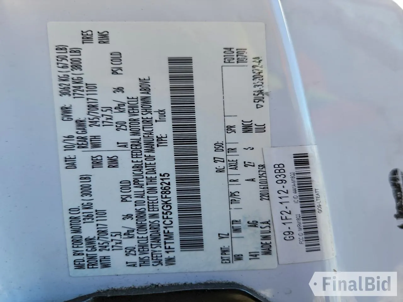 2016 Ford F-150 XL