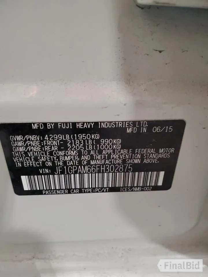 2015 Subaru Impreza Limited