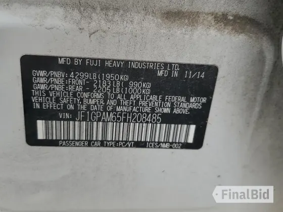 2015 Subaru Impreza Limited