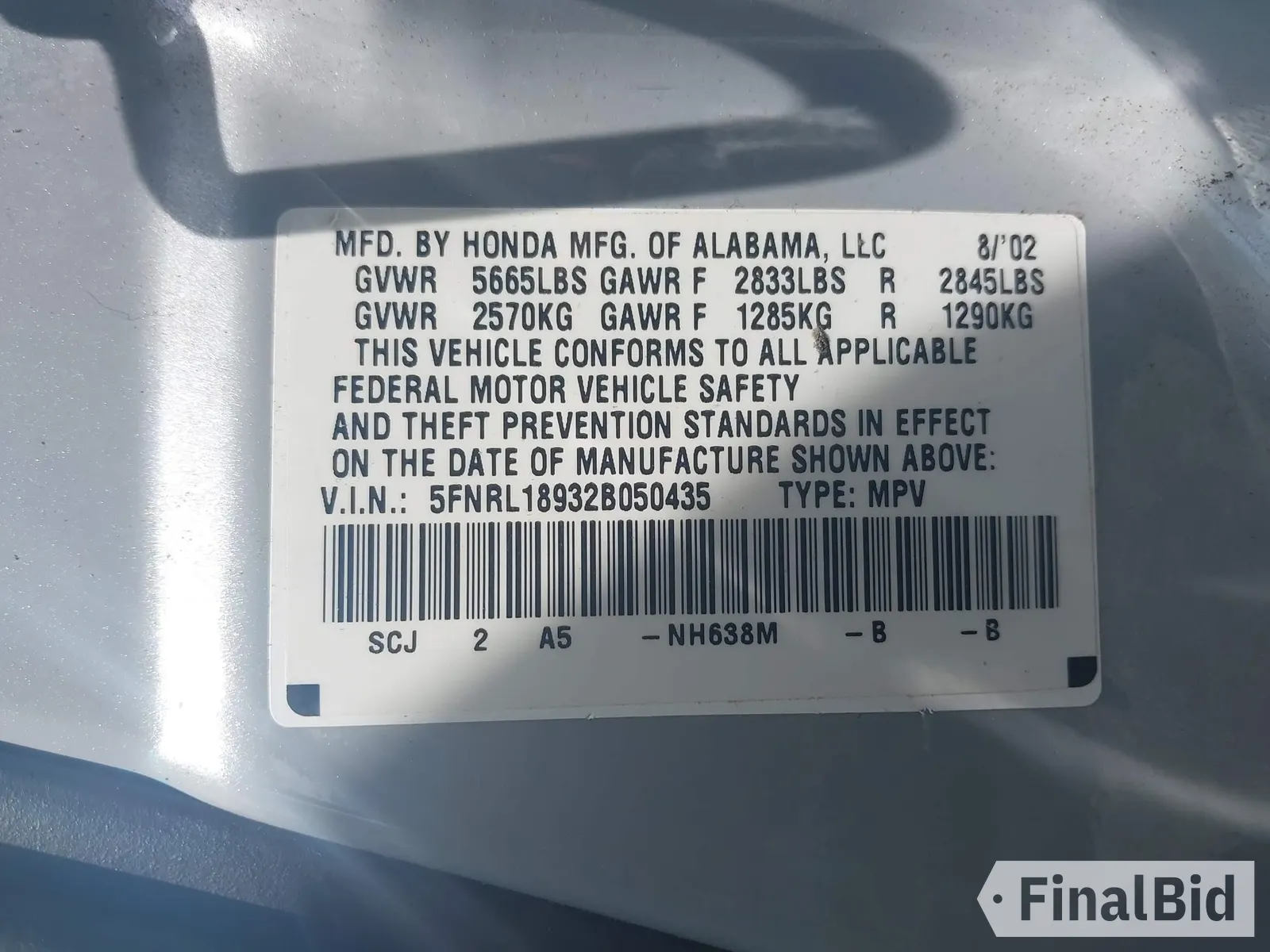 2002 Honda Odyssey EX-L