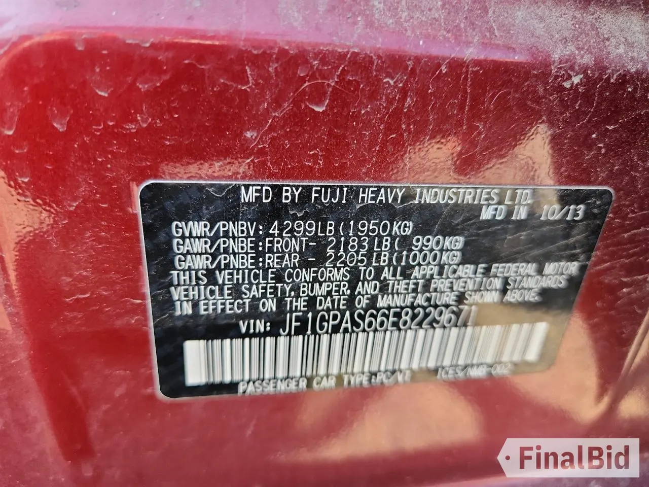 2014 Subaru Impreza Special Sports Limited
