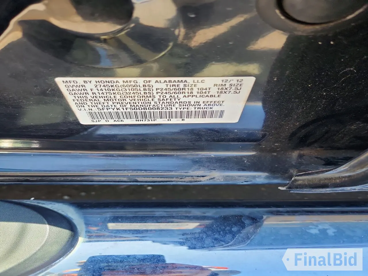 2013 Honda Ridgeline RTL