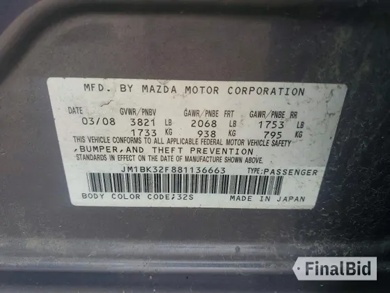 2008 Mazda 3 i Touring Value