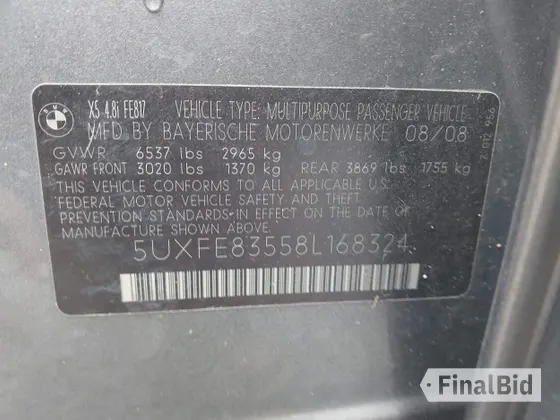 2008 BMW X5 4.8i