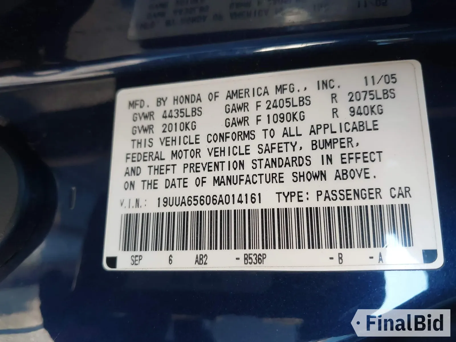 2006 Acura TL Summer Tires