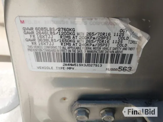 2003 Mitsubishi Montero Limited