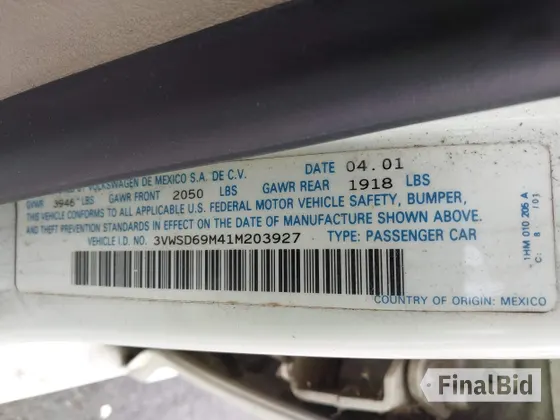 2001 Volkswagen Jetta GLS