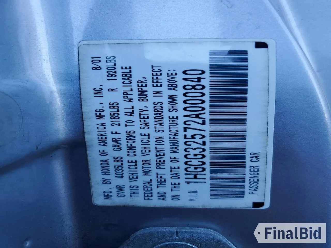 2002 Honda Accord EX