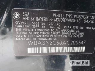 2010 BMW 5 Series 535i Gran Turismo