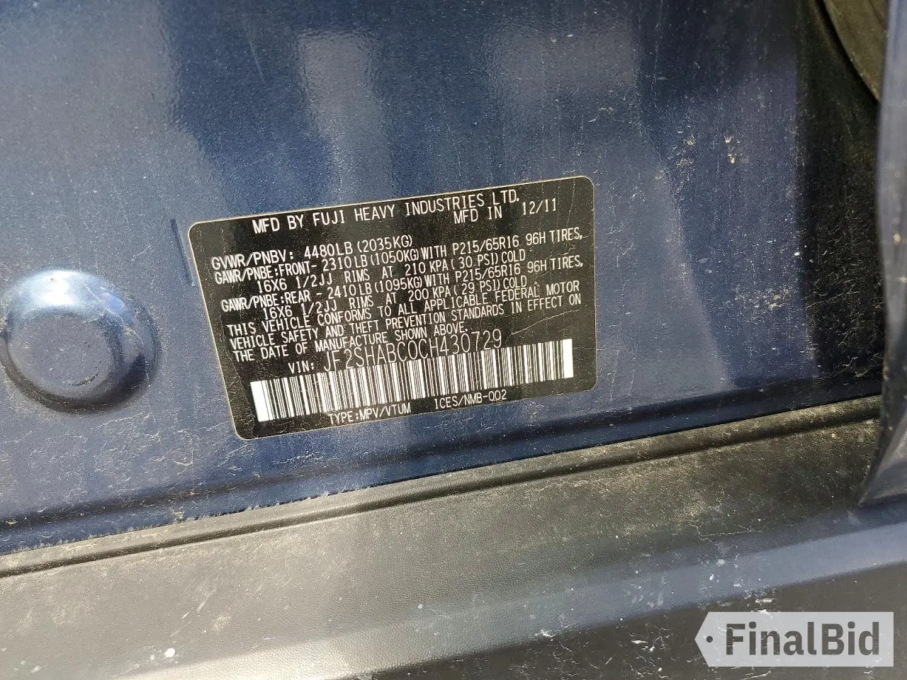 2012 Subaru Forester X