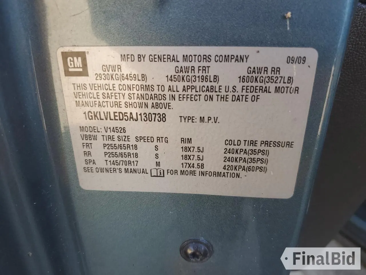 2010 GMC Acadia SLE