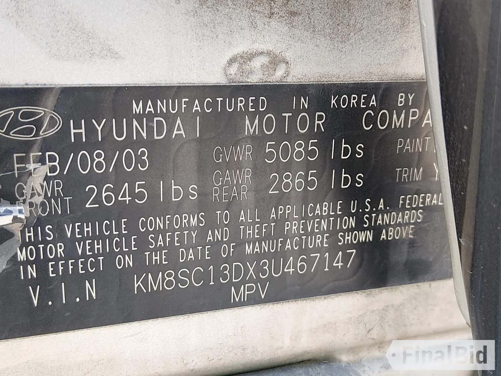 2003 Hyundai Santa Fe GLS