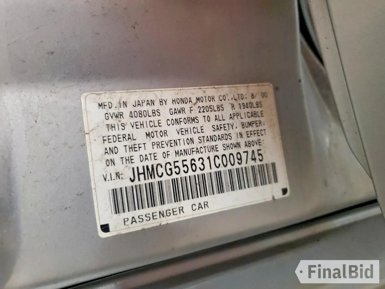 2001 Honda Accord EX
