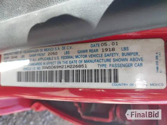 2001 Volkswagen Jetta GLS