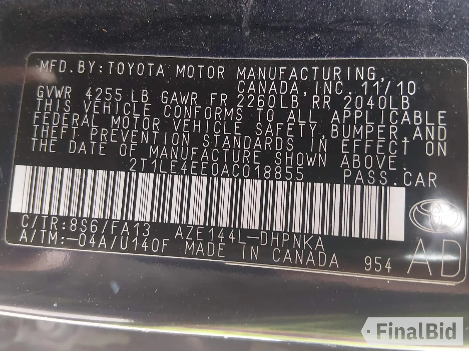 2010 Toyota Matrix S