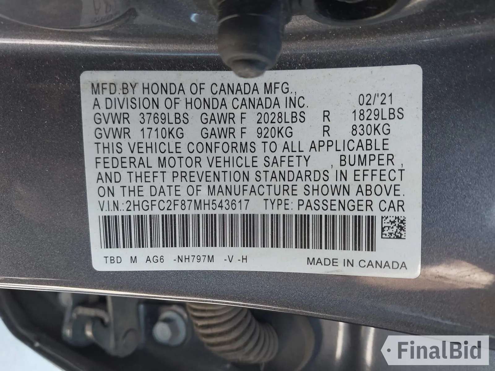 2021 Honda Civic Sport