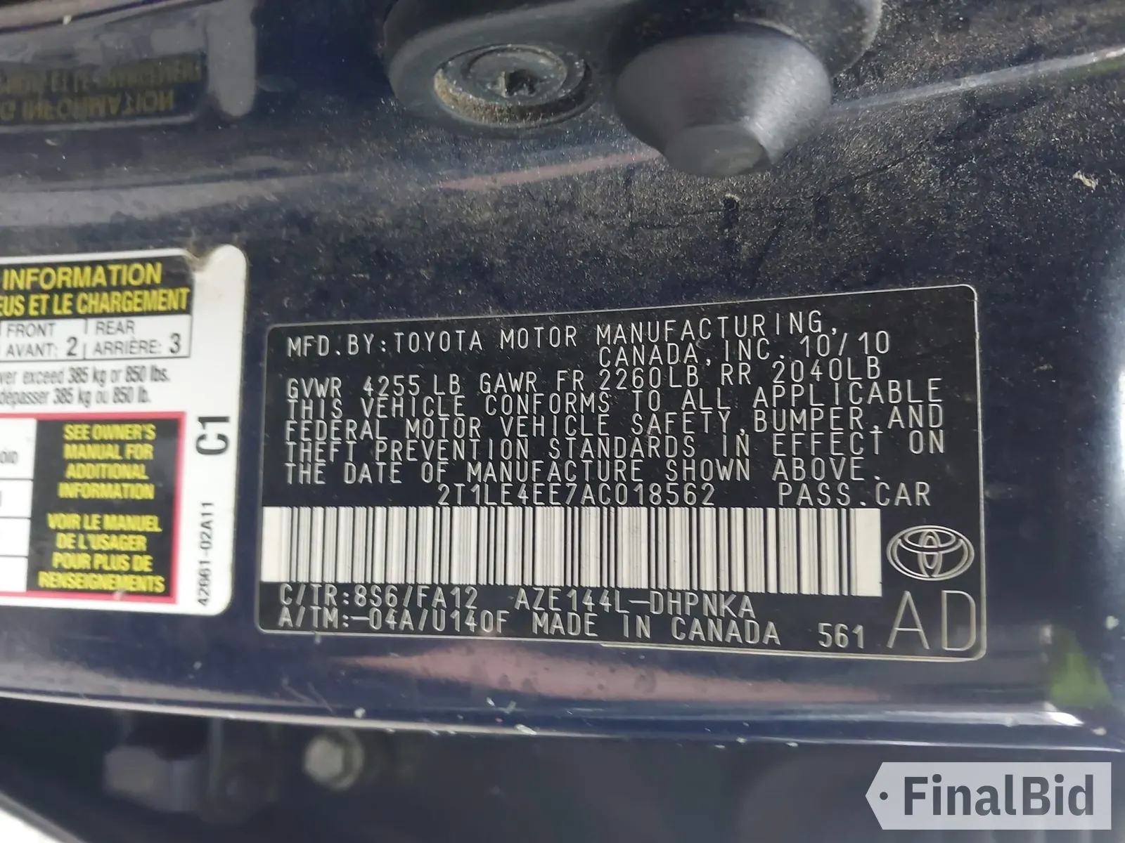 2010 Toyota Matrix S