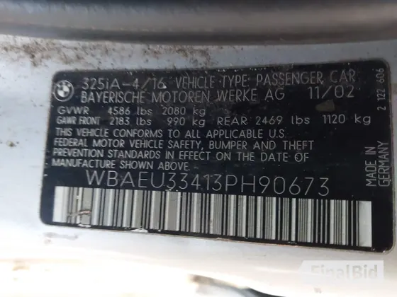 2003 BMW 3 Series 325xi