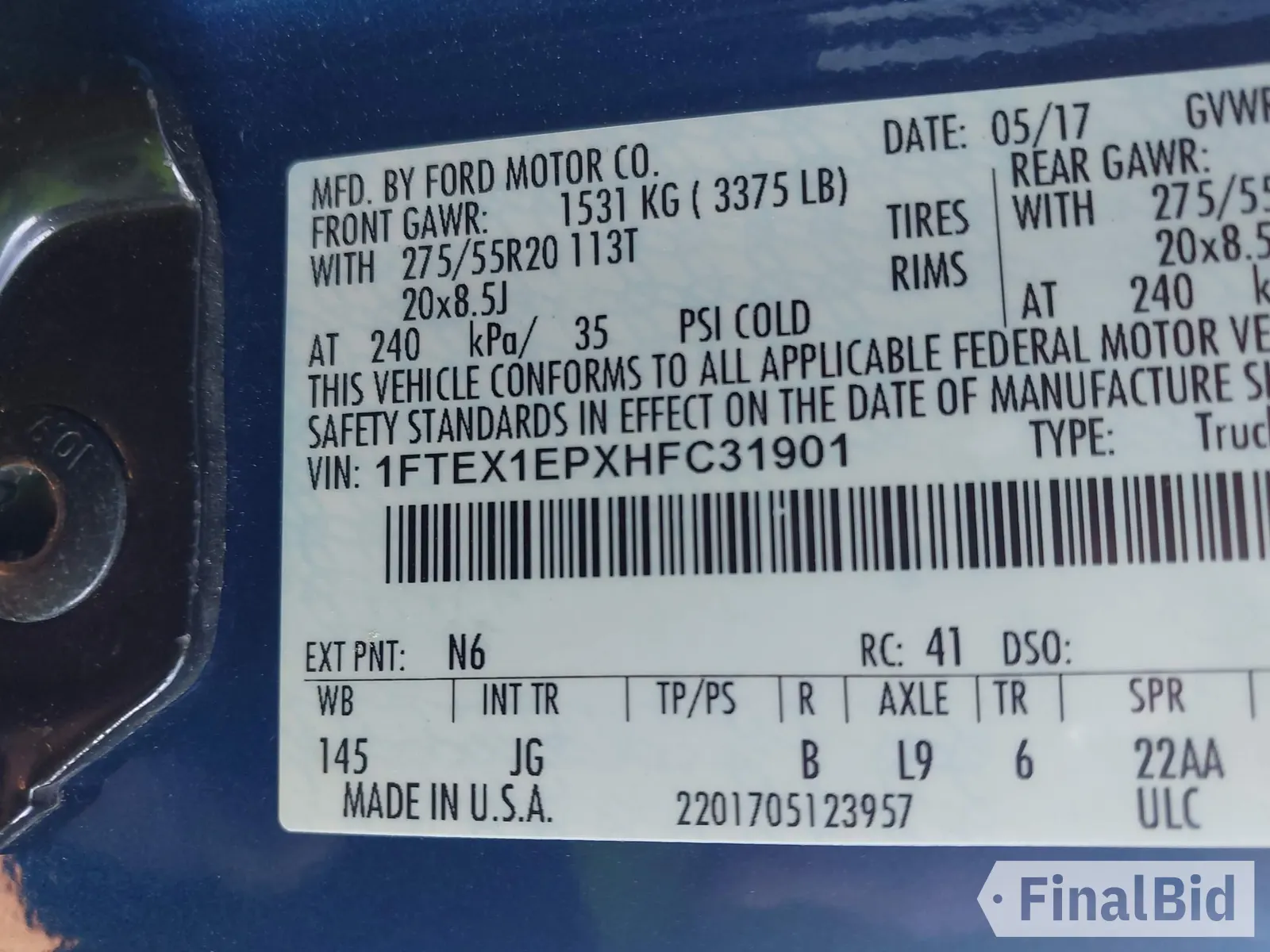 2017 Ford F-150 XL