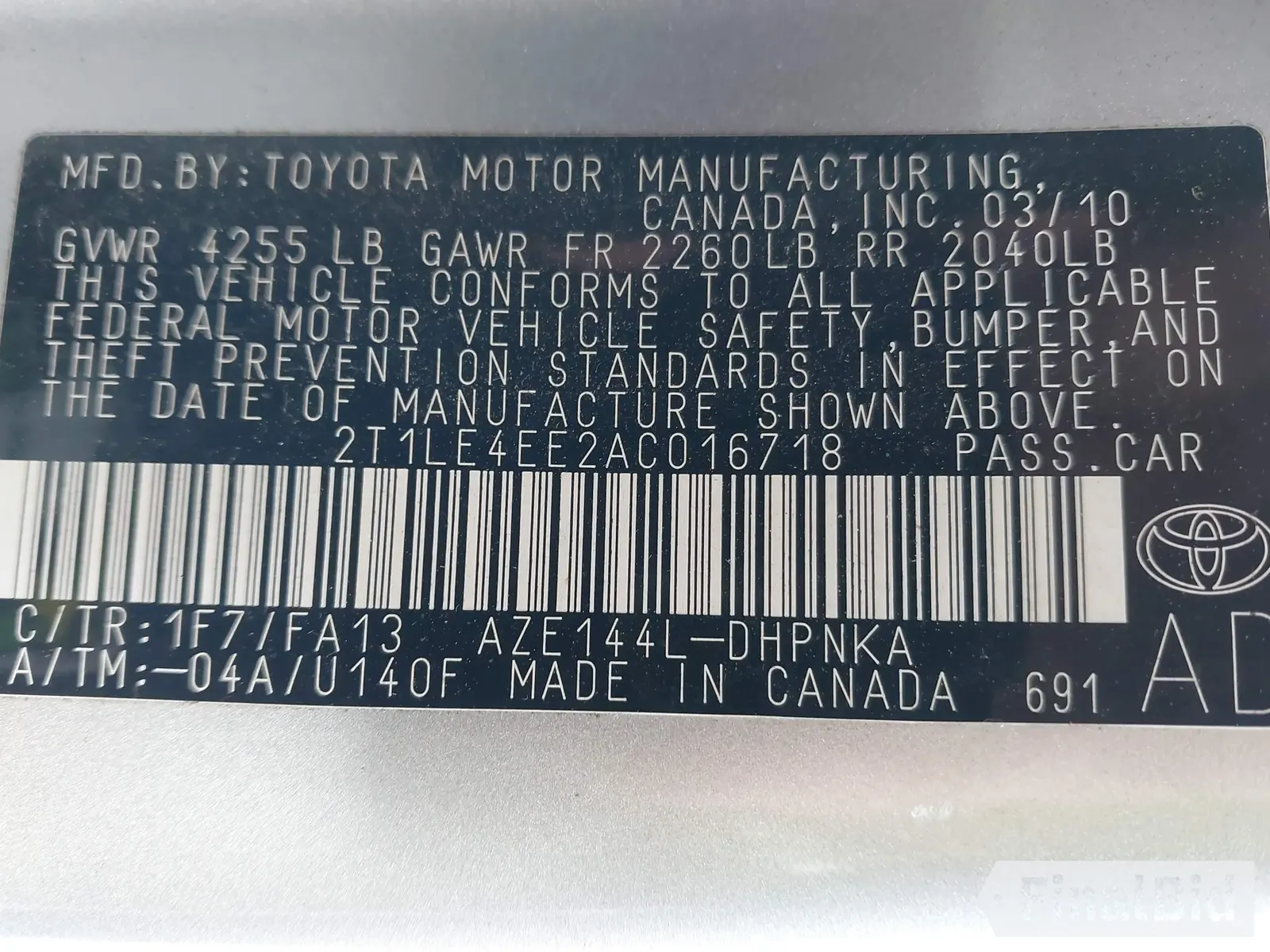 2010 Toyota Matrix S