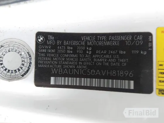 2010 BMW 1 Series 128i