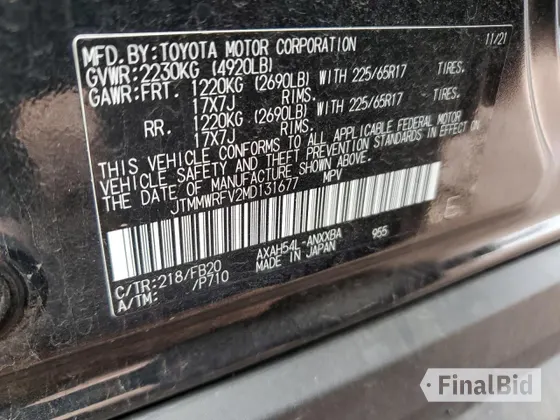 2021 Toyota RAV4 Hybrid LE