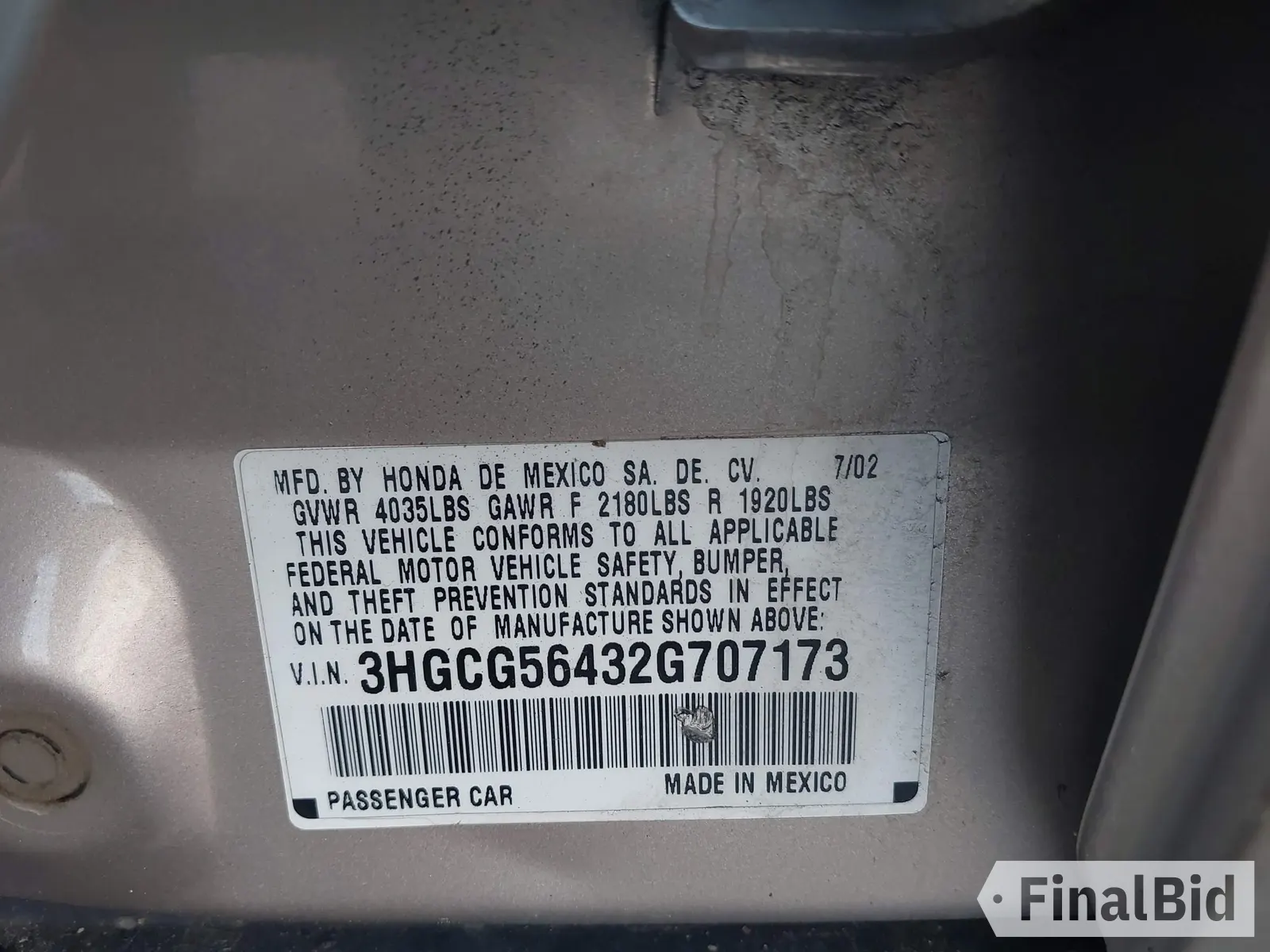 2002 Honda Accord LX