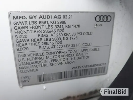 2021 Audi Q7 Prestige