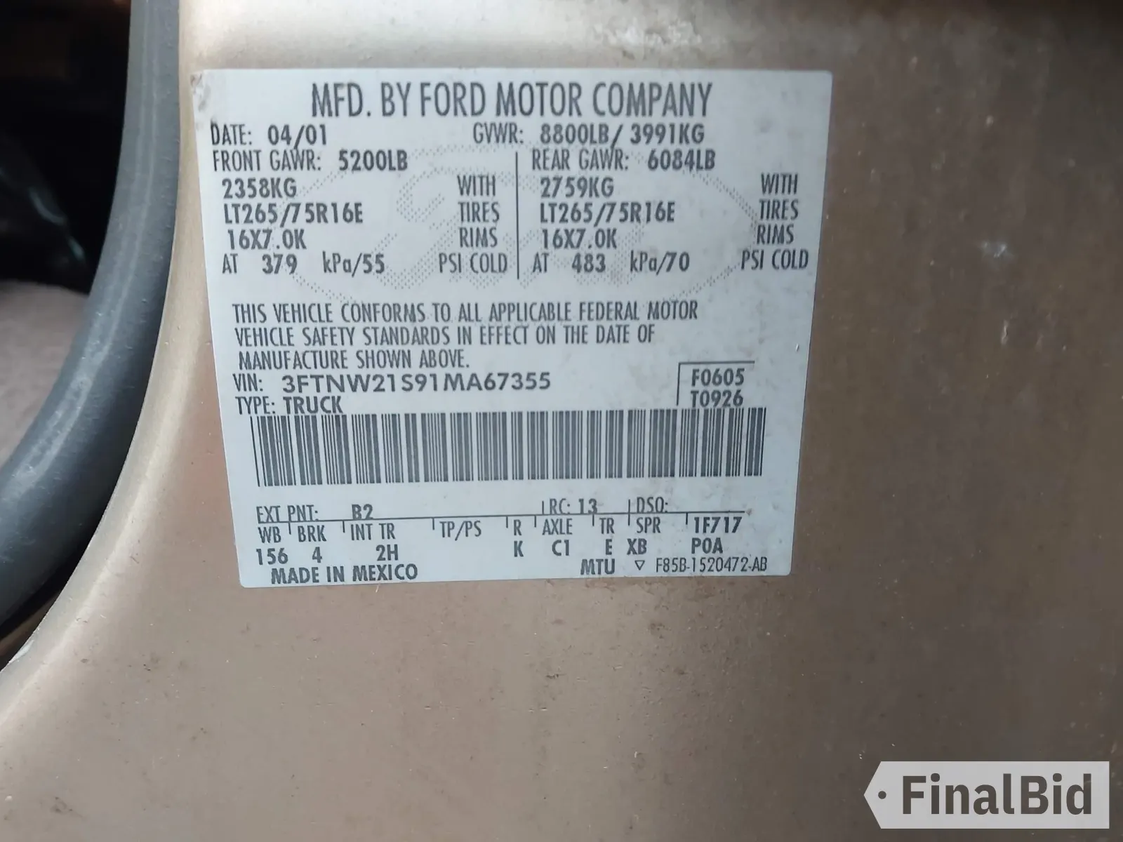 2001 Ford F-250 XL