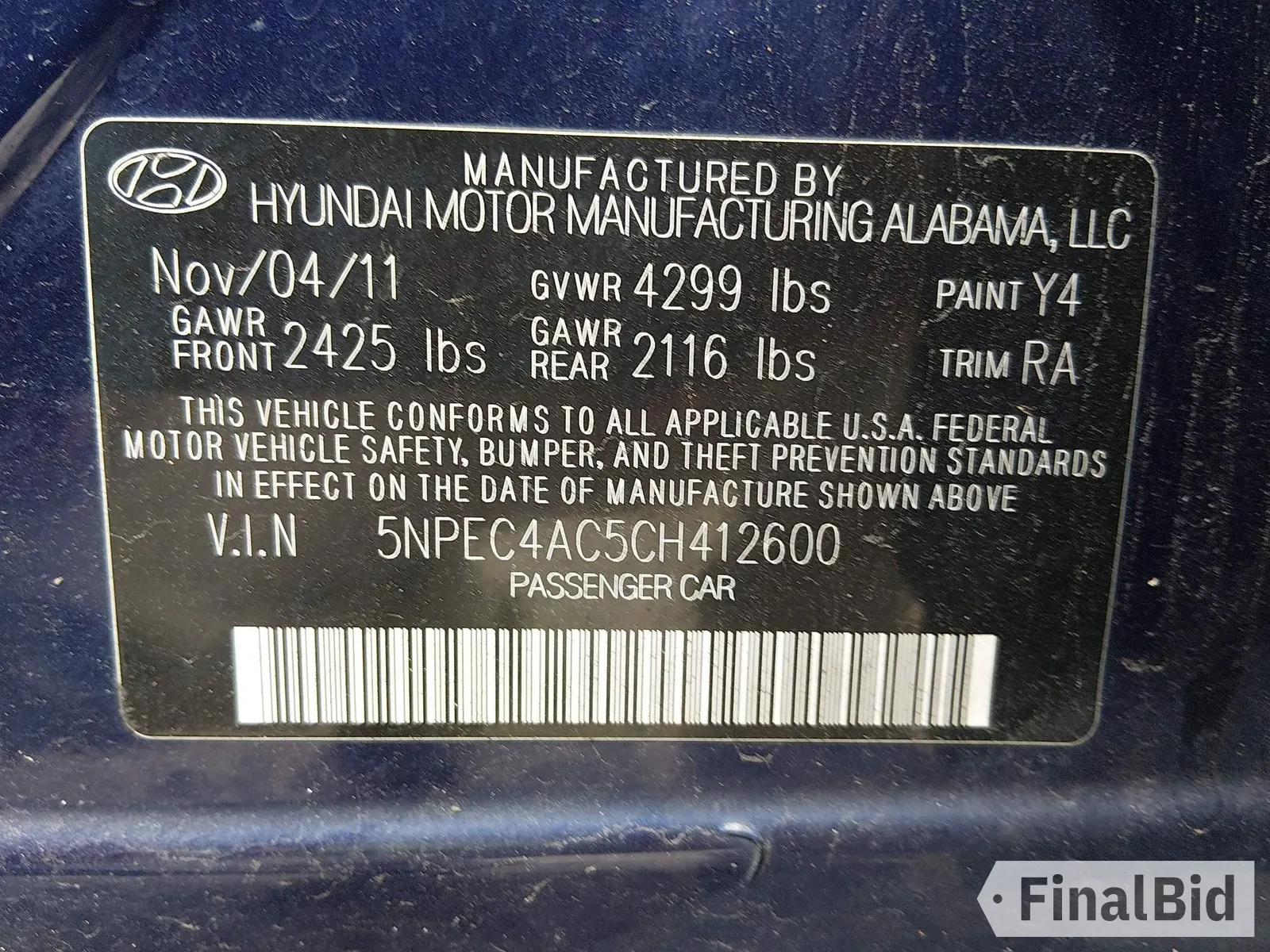 2012 Hyundai Sonata SE