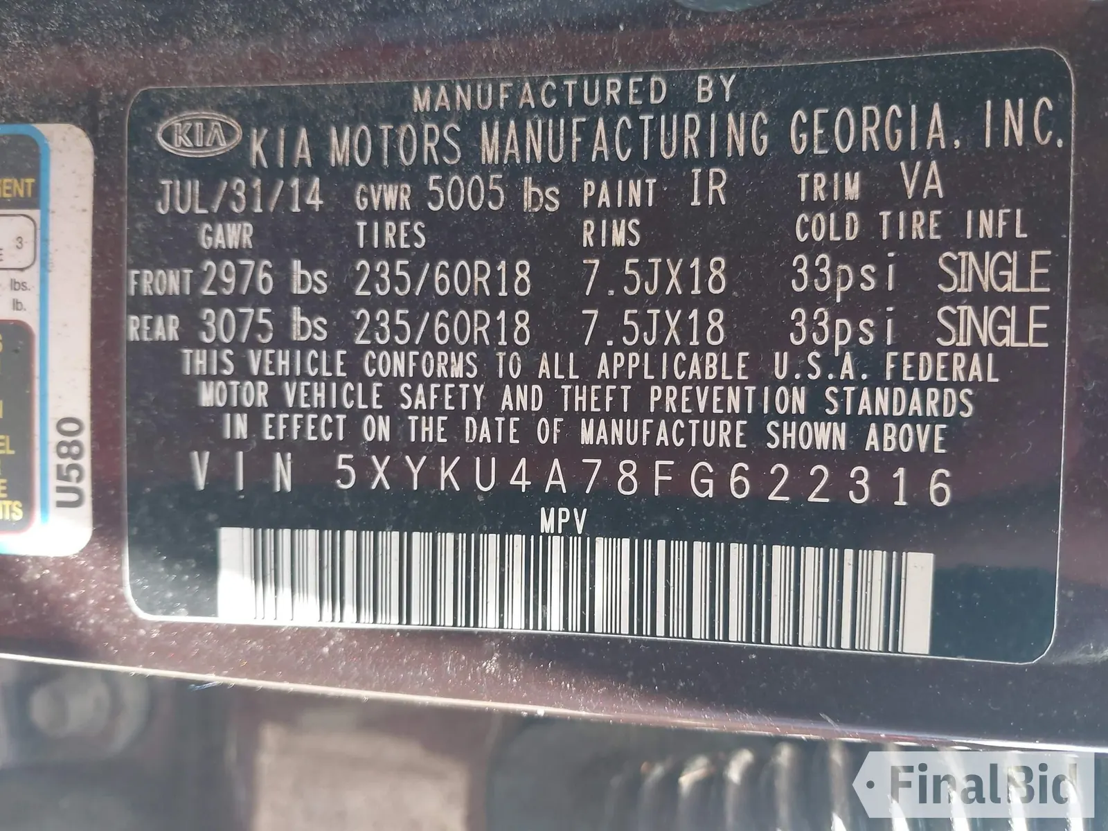 2015 Kia Sorento EX