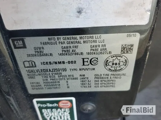 2010 GMC Acadia SLE