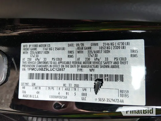 2020 Ford Escape SE Sport Hybrid