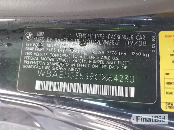 2009 BMW 6 Series 650i