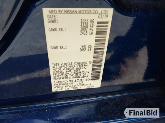 2019 Nissan Altima SR
