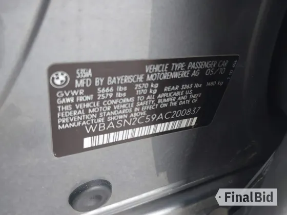 2010 BMW 5 Series 535i Gran Turismo