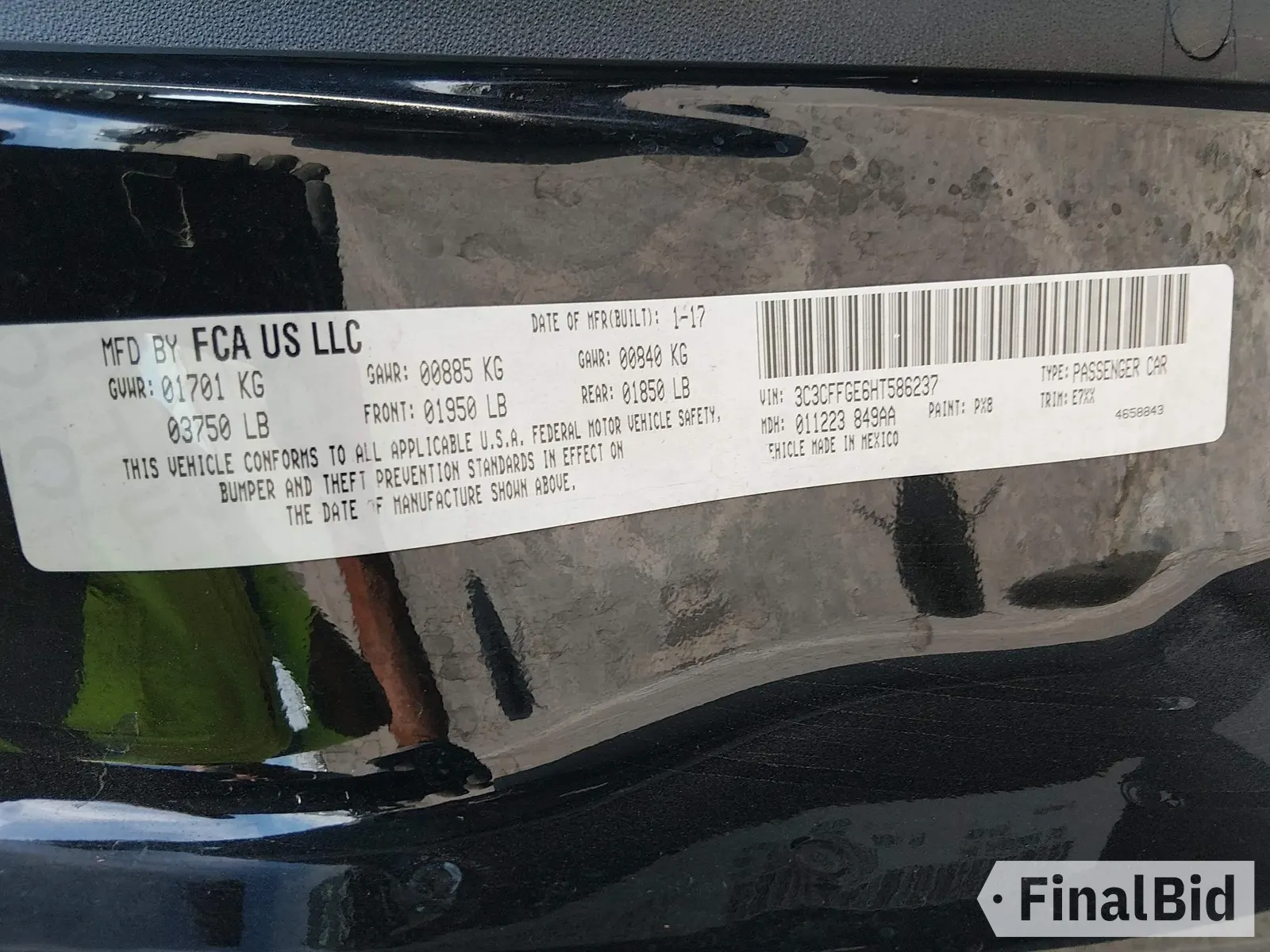 2017 FIAT 500e
