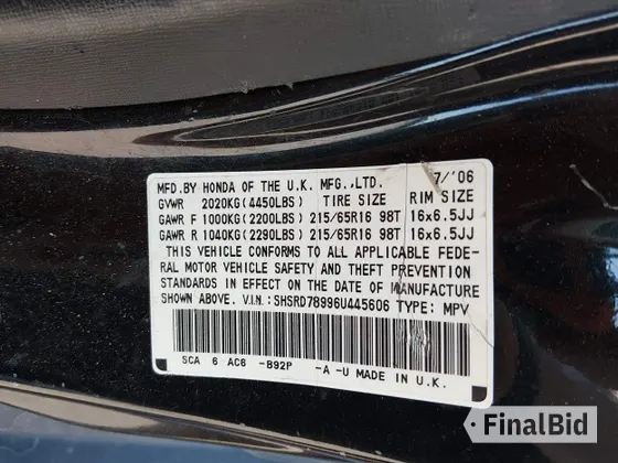 2006 Honda CR-V EX SE