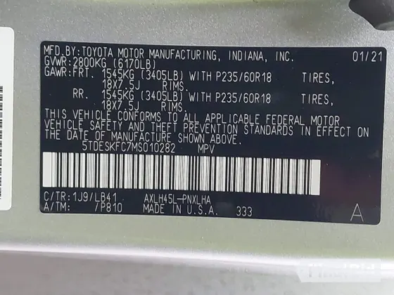 2021 Toyota Sienna Platinum