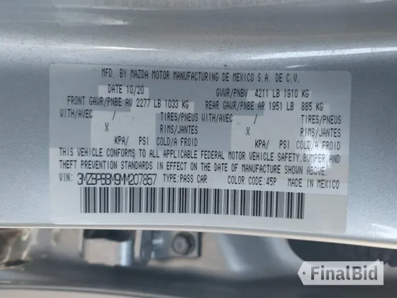 2021 Mazda 3 Select