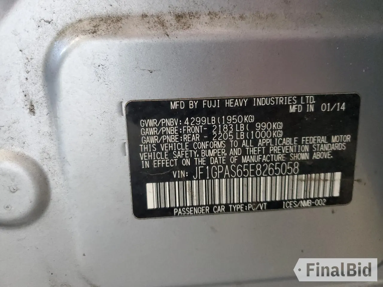 2014 Subaru Impreza Special Sports Limited
