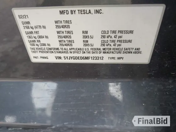 2021 Tesla Model Y Standard Range