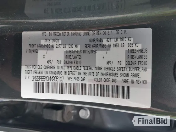 2021 Mazda 3 Select