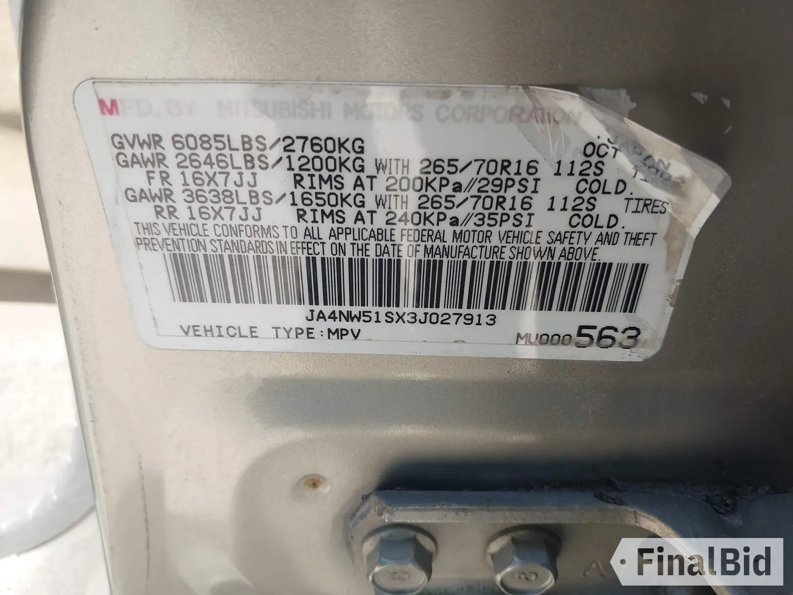 2003 Mitsubishi Montero Limited